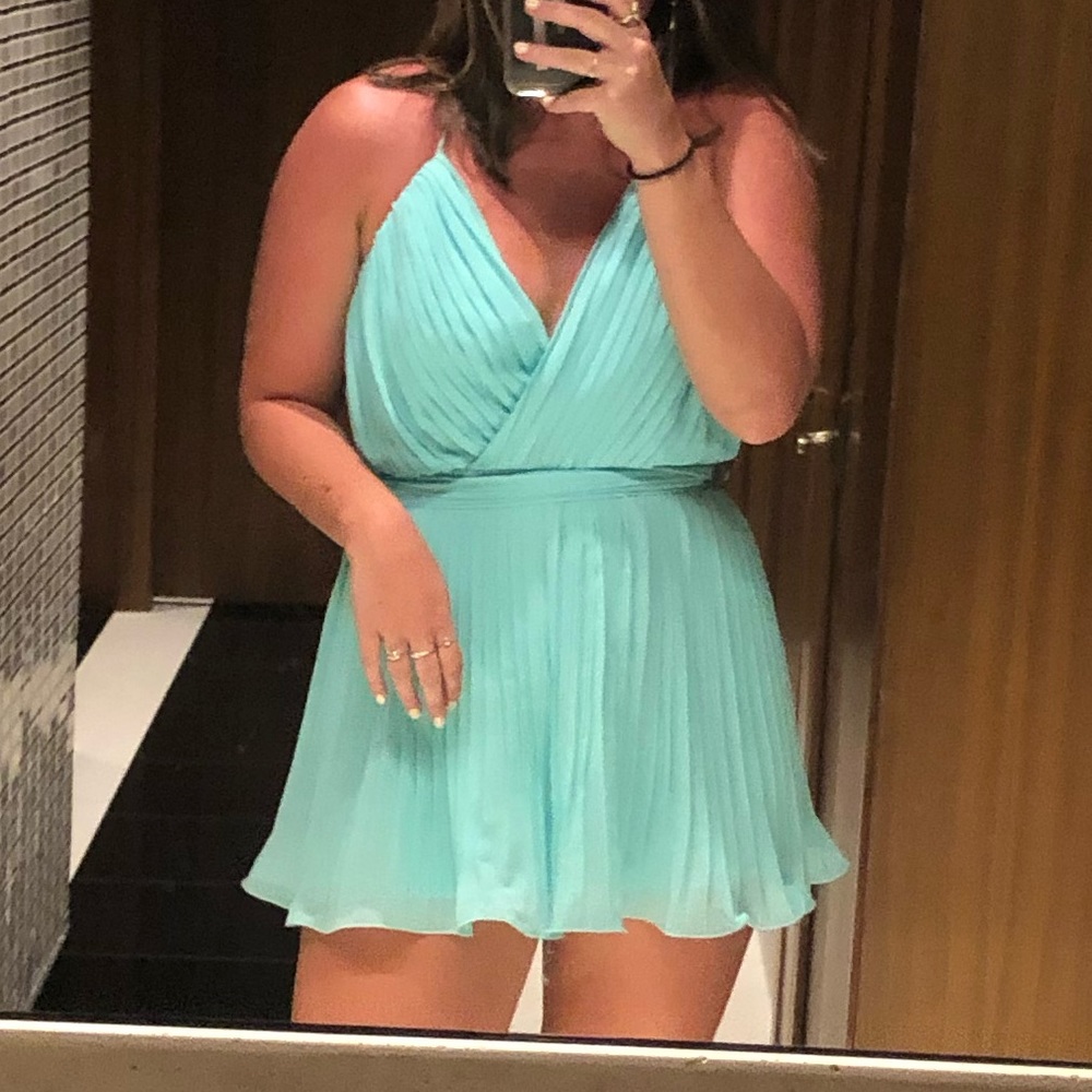 Turquoise Chiffon romper